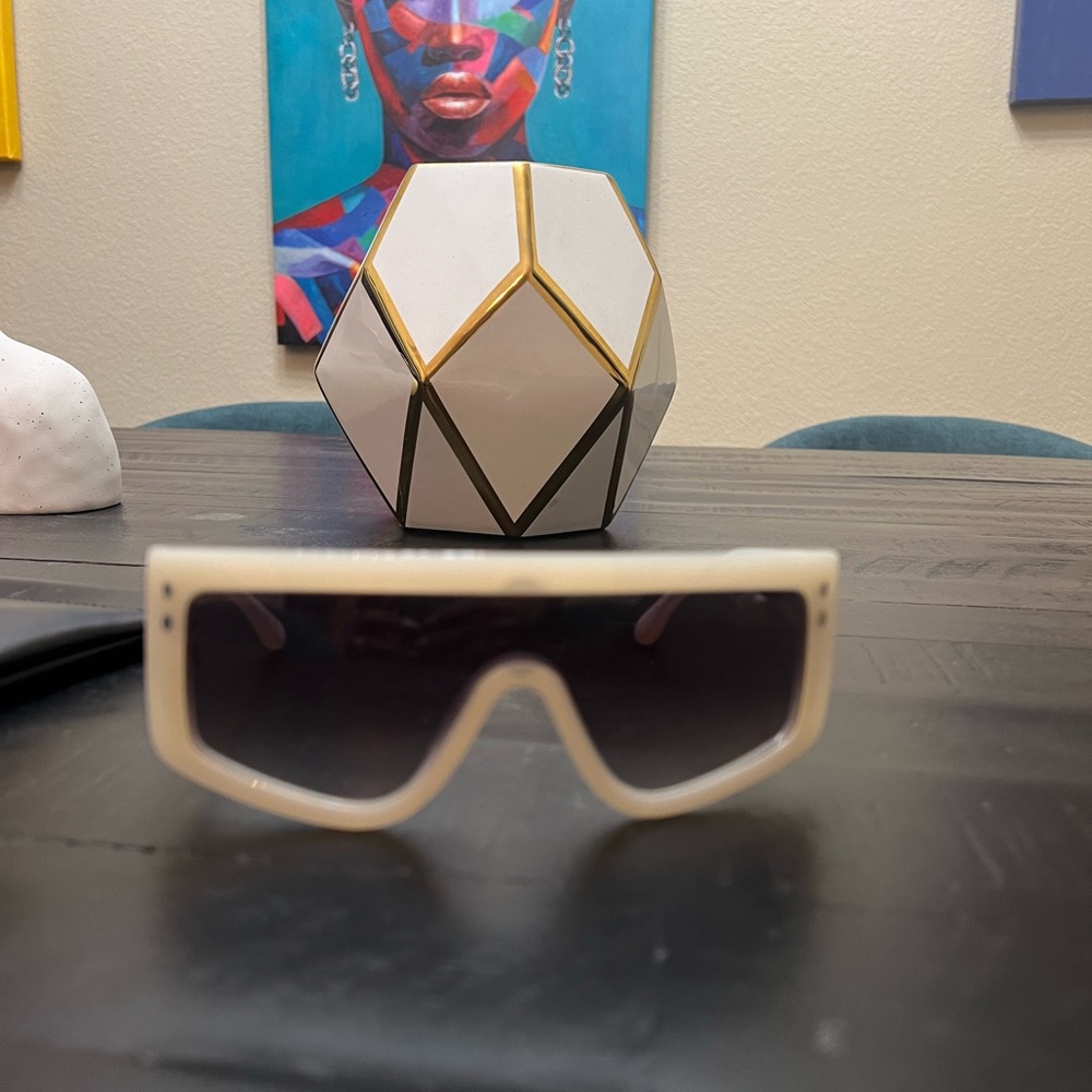 Isabel Marant Cream Frame Black Gradient Lens Shield Sunglasses